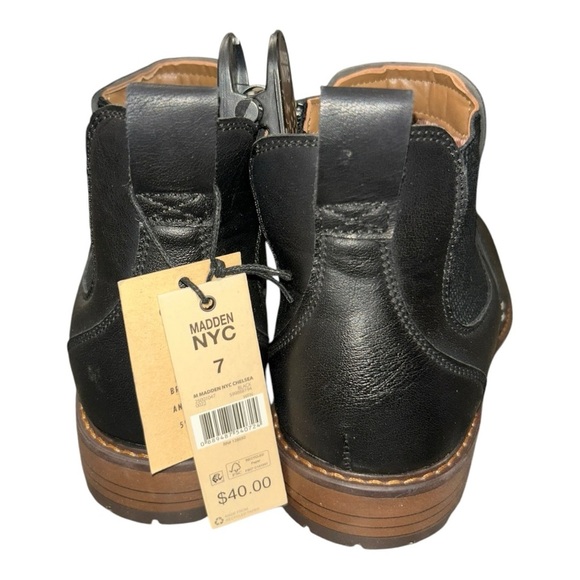 Madden NYC NWOB Vegan Leather Black Chukka Side Zip Ankle Boots Men’s 7 - Picture 3 of 12